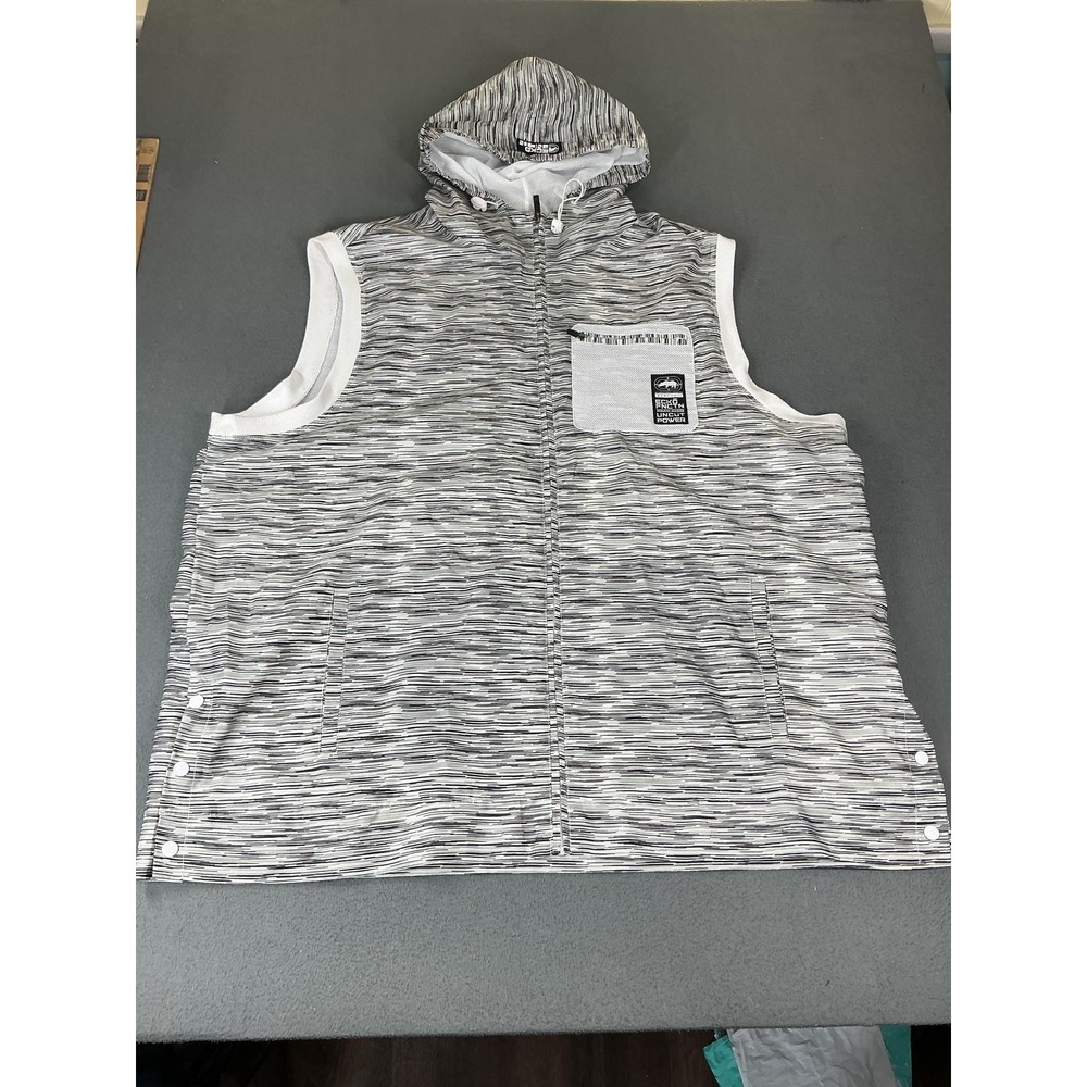 Ecko Function Jacket Mens 4XL Gray Sleeveless Hooded Windbreaker Training